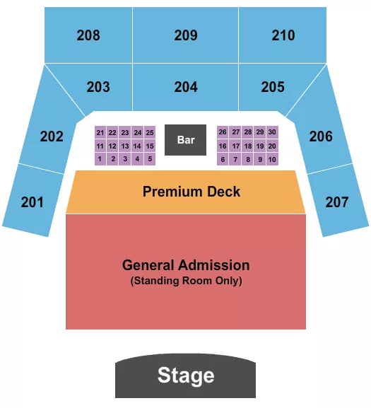 THE FACTORY CHESTERFIELD ENDSTAGE GA W PREMIUM DECK Seating Map Seating Chart