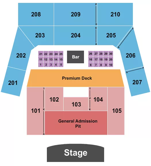 THE FACTORY CHESTERFIELD ENDSTAGE PIT Seating Map Seating Chart