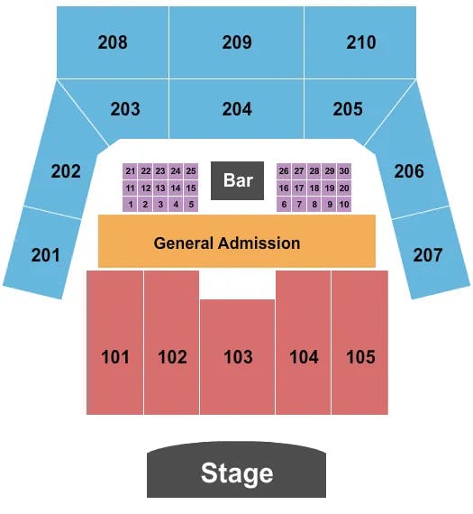 THE FACTORY CHESTERFIELD ENDSTAGE RESERVED Seating Map Seating Chart