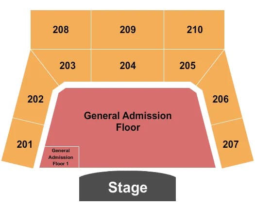 THE FACTORY CHESTERFIELD END STAGE Seating Map Seating Chart