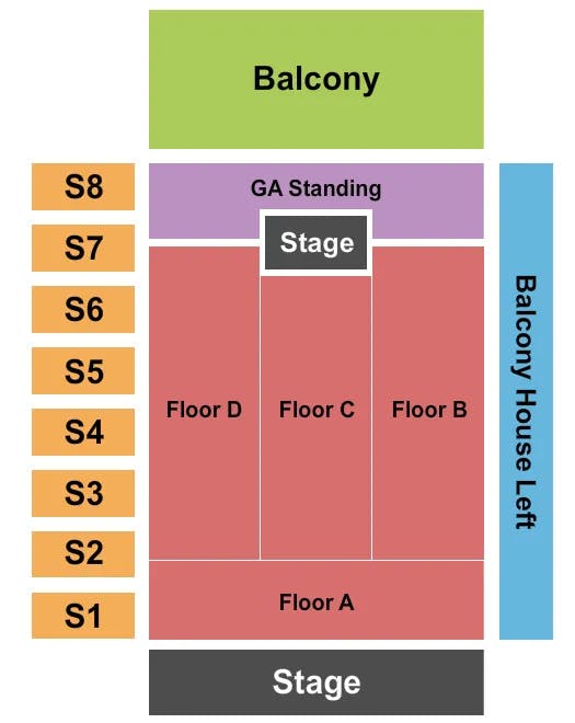  ENDSTAGE RESERVED GA 2 Seating Map Seating Chart