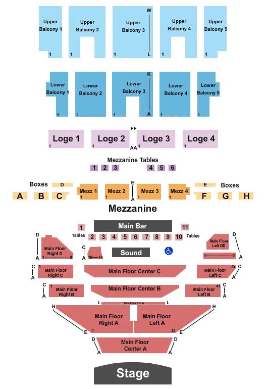 THE FILLMORE DETROIT ENDSTAGE 4 Seating Map Seating Chart