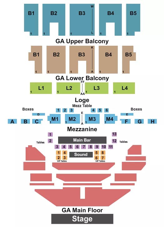 THE FILLMORE DETROIT ENDSTAGE GA FLOOR GA BALCONY Seating Map Seating Chart