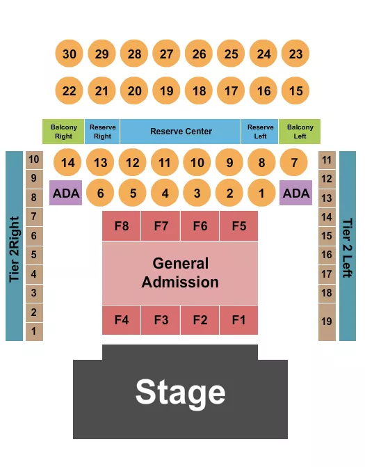 THE FILLMORE PHILADELPHIA ENDSTAGE GA RESERVED Seating Map Seating Chart