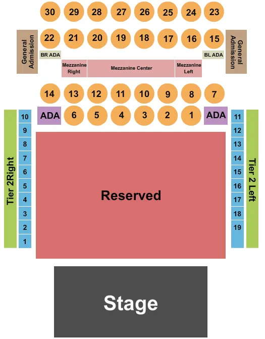 THE FILLMORE PHILADELPHIA ENDSTAGE RESERVE 2 Seating Map Seating Chart