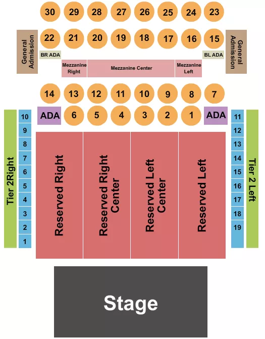 THE FILLMORE PHILADELPHIA ENDSTAGE RESERVE 3 Seating Map Seating Chart