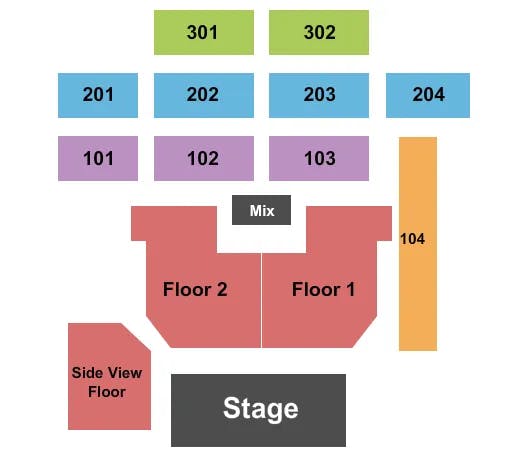 THE FILLMORE CHARLOTTE ENDSTAGE 2 Seating Map Seating Chart