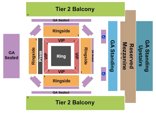 THE FILLMORE PHILADELPHIA WWE LIVE Seating Map Seating Chart