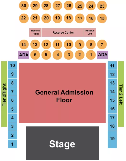 THE FILLMORE PHILADELPHIA ENDSTAGE GA FLOOR 2 Seating Map Seating Chart