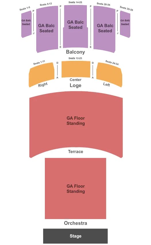 THE FOX THEATRE POMONA ENDSTAGE GA Seating Map Seating Chart