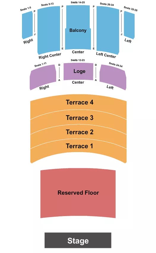 THE FOX THEATRE POMONA END STAGE Seating Map Seating Chart
