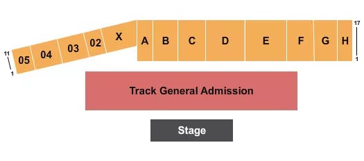 THE GRANDSTAND AT THE GREAT FREDERICK FAIR FREDERICK ENDSTAGE SRO Seating Map Seating Chart