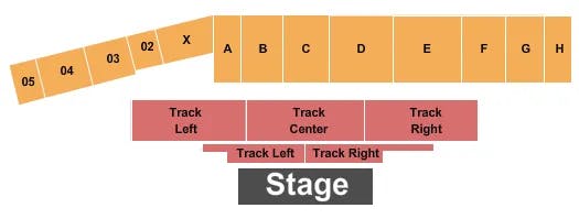 THE GRANDSTAND AT THE GREAT FREDERICK FAIR FREDERICK END STAGE Seating Map Seating Chart