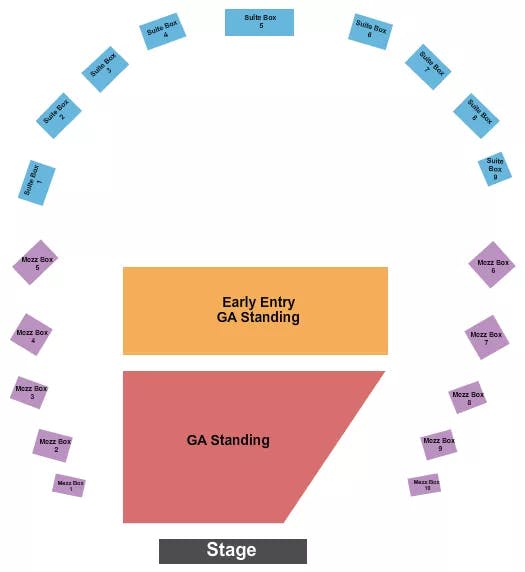  ENDSTAGE GA STANDING Seating Map Seating Chart