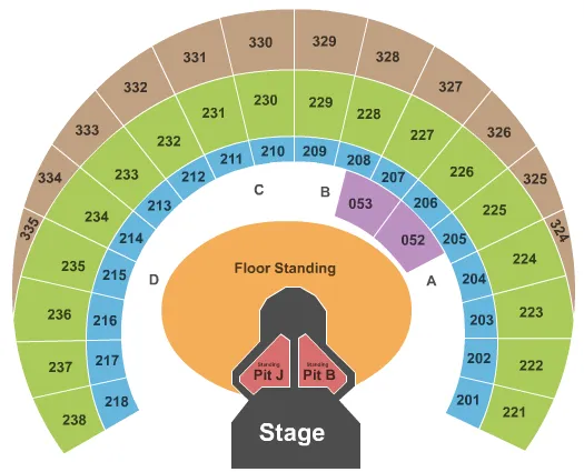  JUSTIN BEIBER Seating Map Seating Chart