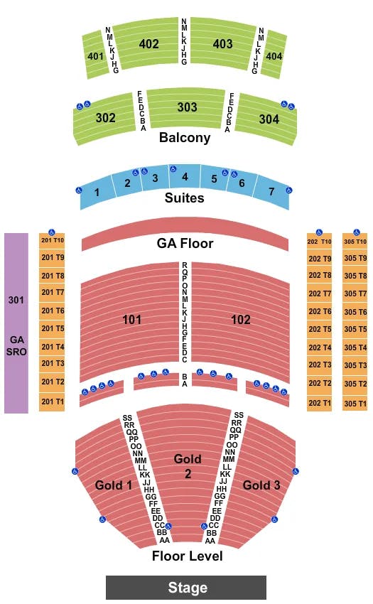 THE THEATER AT VIRGIN HOTELS LAS VEGAS ENDSTAGE 2 Seating Map Seating Chart