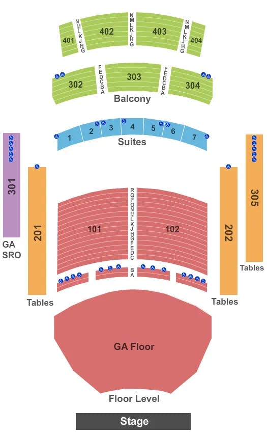 THE THEATER AT VIRGIN HOTELS LAS VEGAS GA FLOOR RESERVED Seating Map Seating Chart