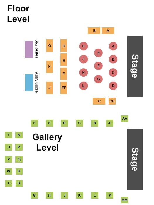  THE BAND OF HEATHENS Seating Map Seating Chart