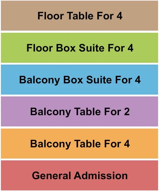 THE KING OF CLUBS COLUMBUS GA BALCONY FLOOR Seating Map Seating Chart