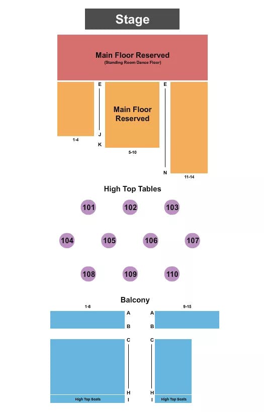  ENDSTAGE W DANCE FLOOR Seating Map Seating Chart