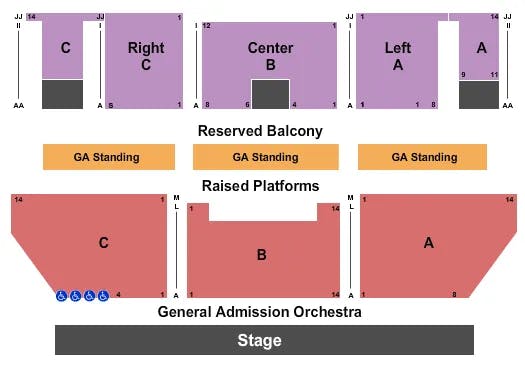 THE NATIONAL VA END STAGE GA FLOOR Seating Map Seating Chart