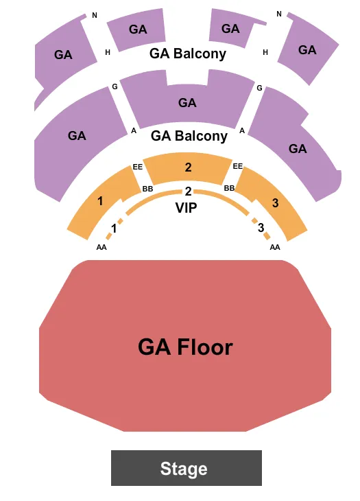  GA FLR VIP BALC GA BALC Seating Map Seating Chart