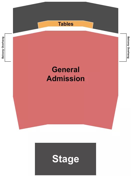 THE OBSERVATORY NORTH PARK GENERAL ADMISSION TABLES Seating Map Seating Chart