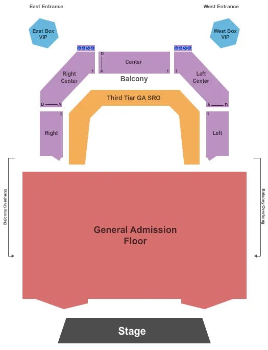  ENDSTAGE RES BALC GA FLR 2 Seating Map Seating Chart