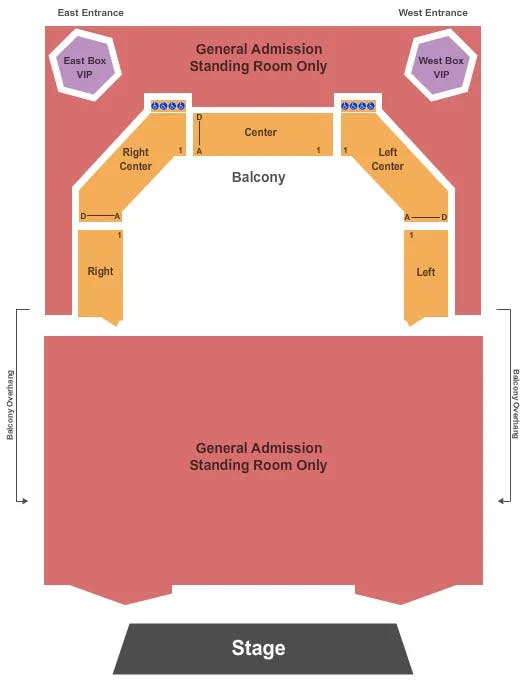  ENDSTAGE RES BALC GA FLR Seating Map Seating Chart