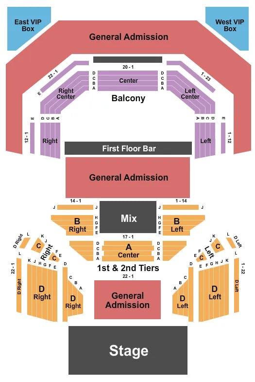  ENDSTAGE GA Seating Map Seating Chart