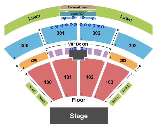  ENDSTAGE 1 WITH LAWN Seating Map Seating Chart