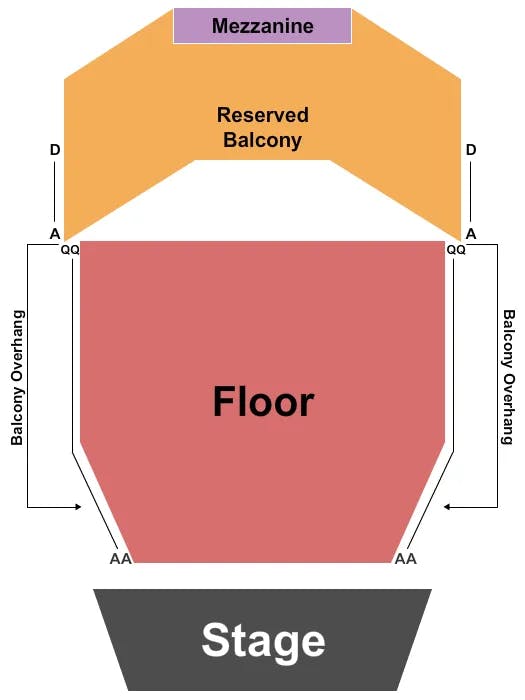 THE QUEEN WILMINGTON RSV FLOOR BALC GA MEZZ Seating Map Seating Chart