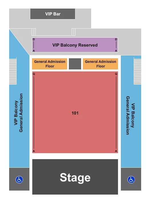 THE RAVE MILWAUKEE ENDSTAGE TABLES 2 Seating Map Seating Chart