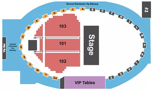 THE RAVE MILWAUKEE ENDSTAGE 101 103 Seating Map Seating Chart