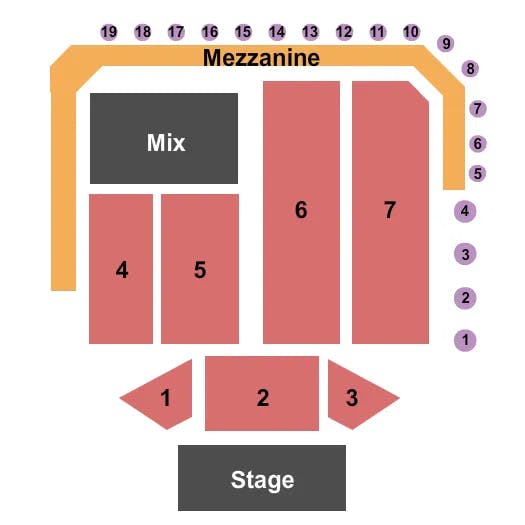 THE RITZ RALEIGH END STAGE Seating Map Seating Chart