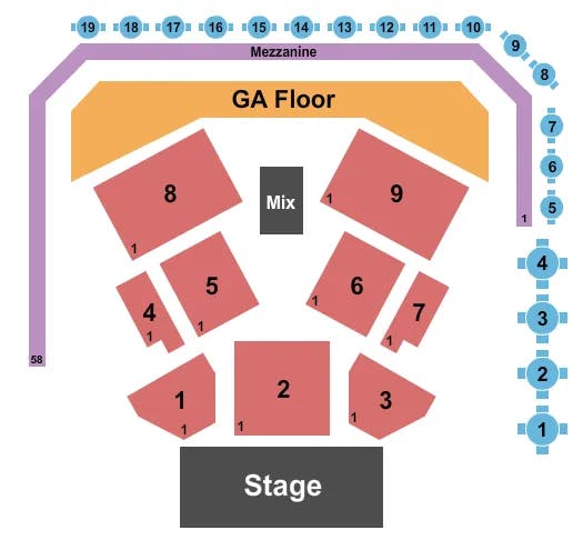 THE RITZ RALEIGH ENDSTAGE 4 Seating Map Seating Chart