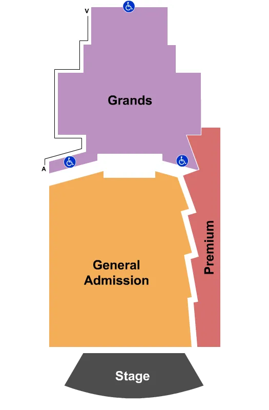 THE SALT SHED INDOORS CHICAGO GA GRANDS PREMIUM Seating Map Seating Chart