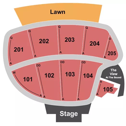  END STAGE W LAWN Seating Map Seating Chart