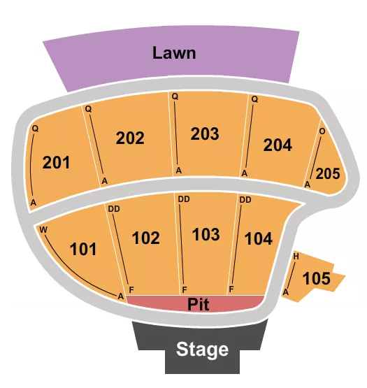  ENDSTAGE GA PIT W LAWN Seating Map Seating Chart