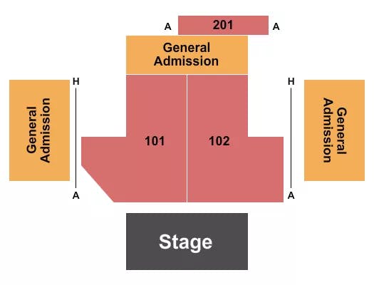 THE SOUTHERN CAFE MUSIC HALL RESERVED GA Seating Map Seating Chart