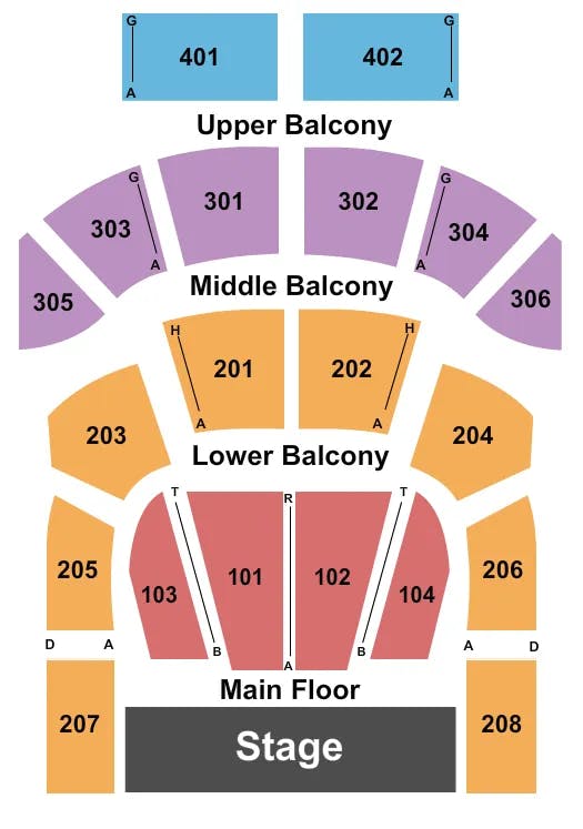 THE TABERNACLE GA END STAGE 2 Seating Map Seating Chart