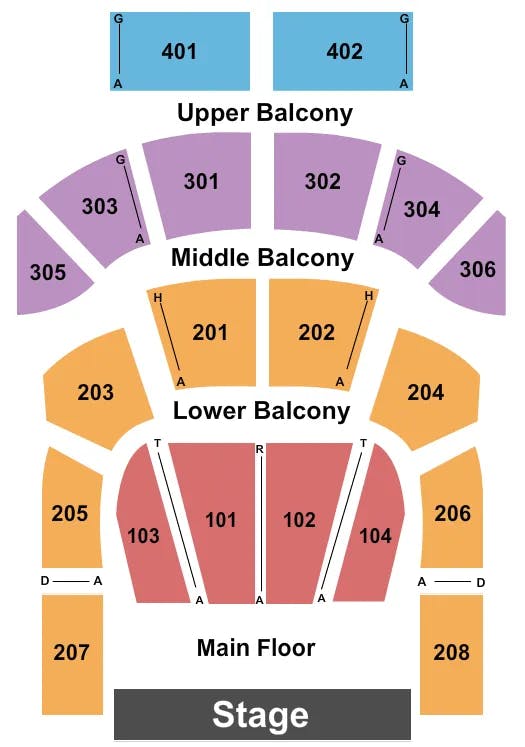 THE TABERNACLE GA END STAGE 3 Seating Map Seating Chart