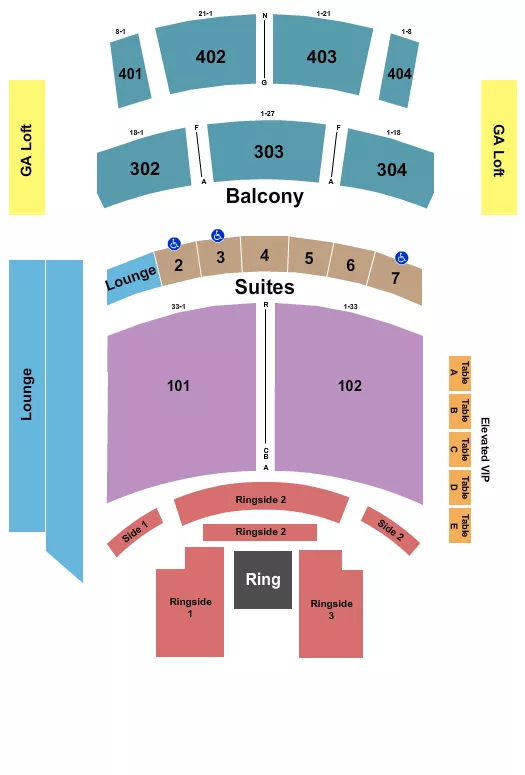 THE THEATER AT VIRGIN HOTELS LAS VEGAS BOXING Seating Map Seating Chart