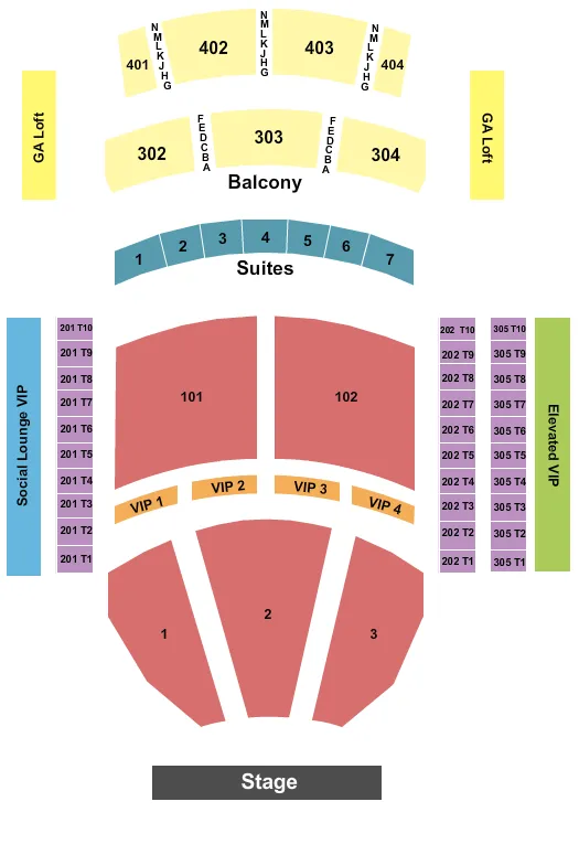 THE THEATER AT VIRGIN HOTELS LAS VEGAS ENDSTAGE 3 Seating Map Seating Chart
