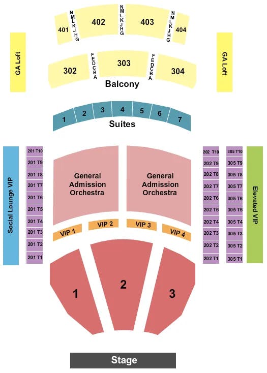 THE THEATER AT VIRGIN HOTELS LAS VEGAS ENSTAGE RSV GA ORCH Seating Map Seating Chart