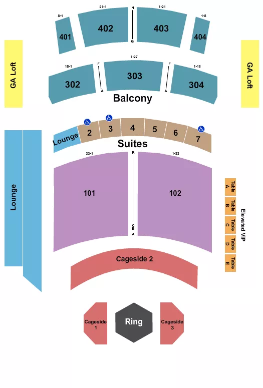 THE THEATER AT VIRGIN HOTELS LAS VEGAS MMA 2 Seating Map Seating Chart