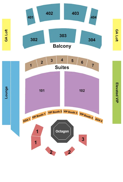 THE THEATER AT VIRGIN HOTELS LAS VEGAS MMA Seating Map Seating Chart