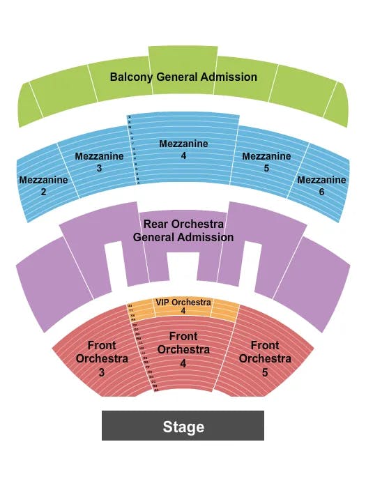  END STAGE GA Seating Map Seating Chart