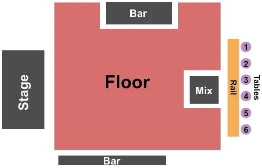 THE UNDERGROUND CHARLOTTE END STAGE Seating Map Seating Chart