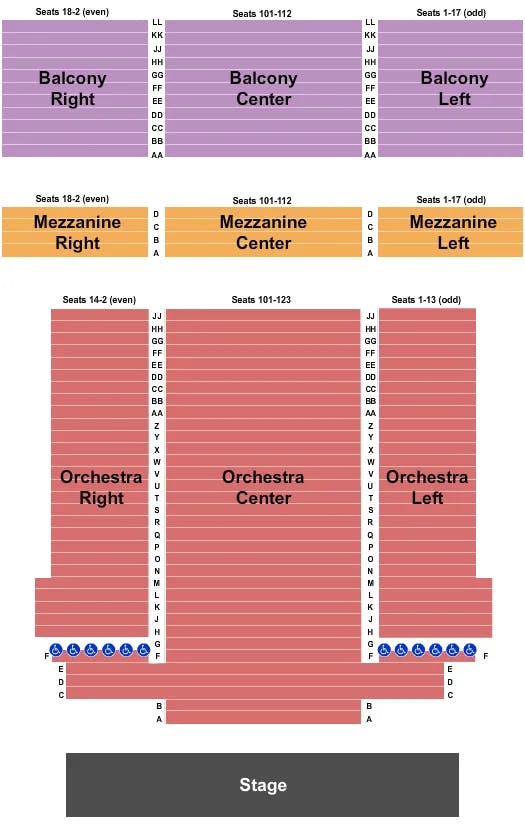  END STAGE Seating Map Seating Chart